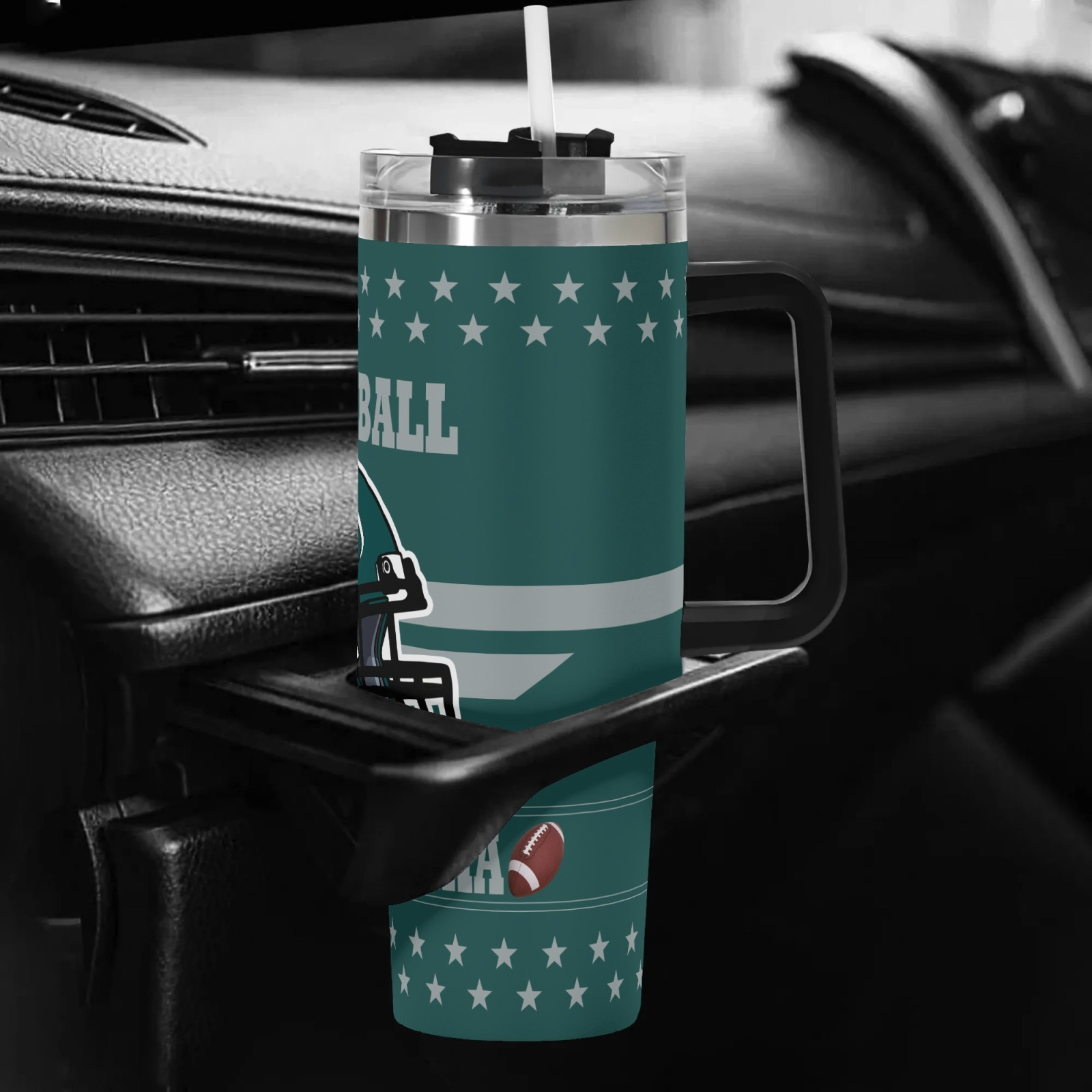 40oz Philadelphia Eagles Football Team Themed Stainless Steel Travel Tumbler40oz Philadelphia Eagles Football Team Themed Stainless Steel Travel Tumbler - Image 6