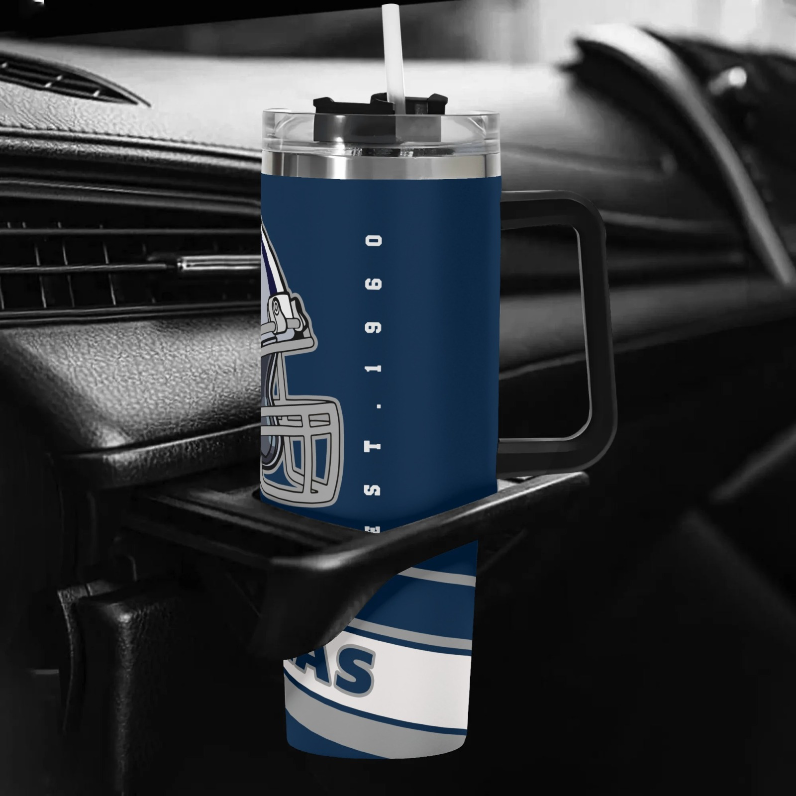40oz Dallas Football Pinwheel Printed Stainless Steel Travel Tumbler40oz Dallas Cowboys Football Team Themed Stainless Steel Travel Tumbler - Image 6