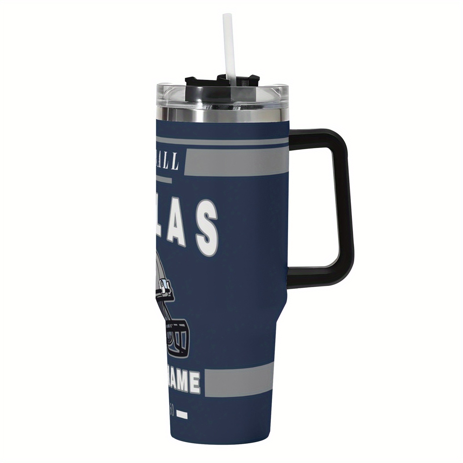 40oz Dallas Cowboys Football Team Themed Personalized Stainless Steel Travel Tumbler40oz Dallas Cowboys Football Team Themed Personalized Stainless Steel Travel Tumbler - Image 2