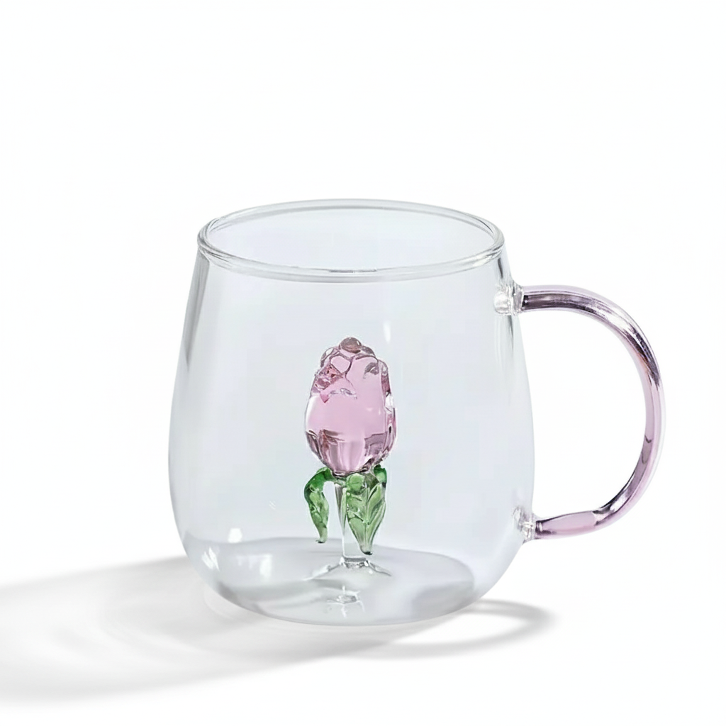 3D Animal Design Glass Mug
