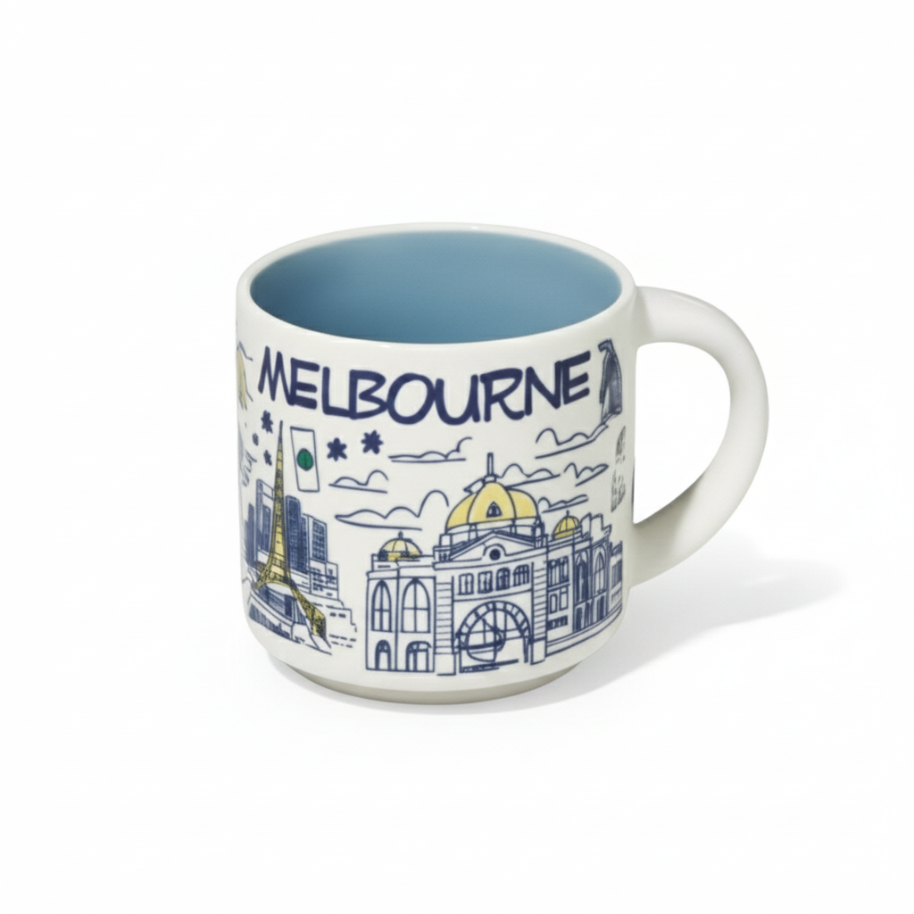 Australia And Melbourne Been Design Mug PairAustralia And Melbourne City Theme Mini Mug Set - Image 3