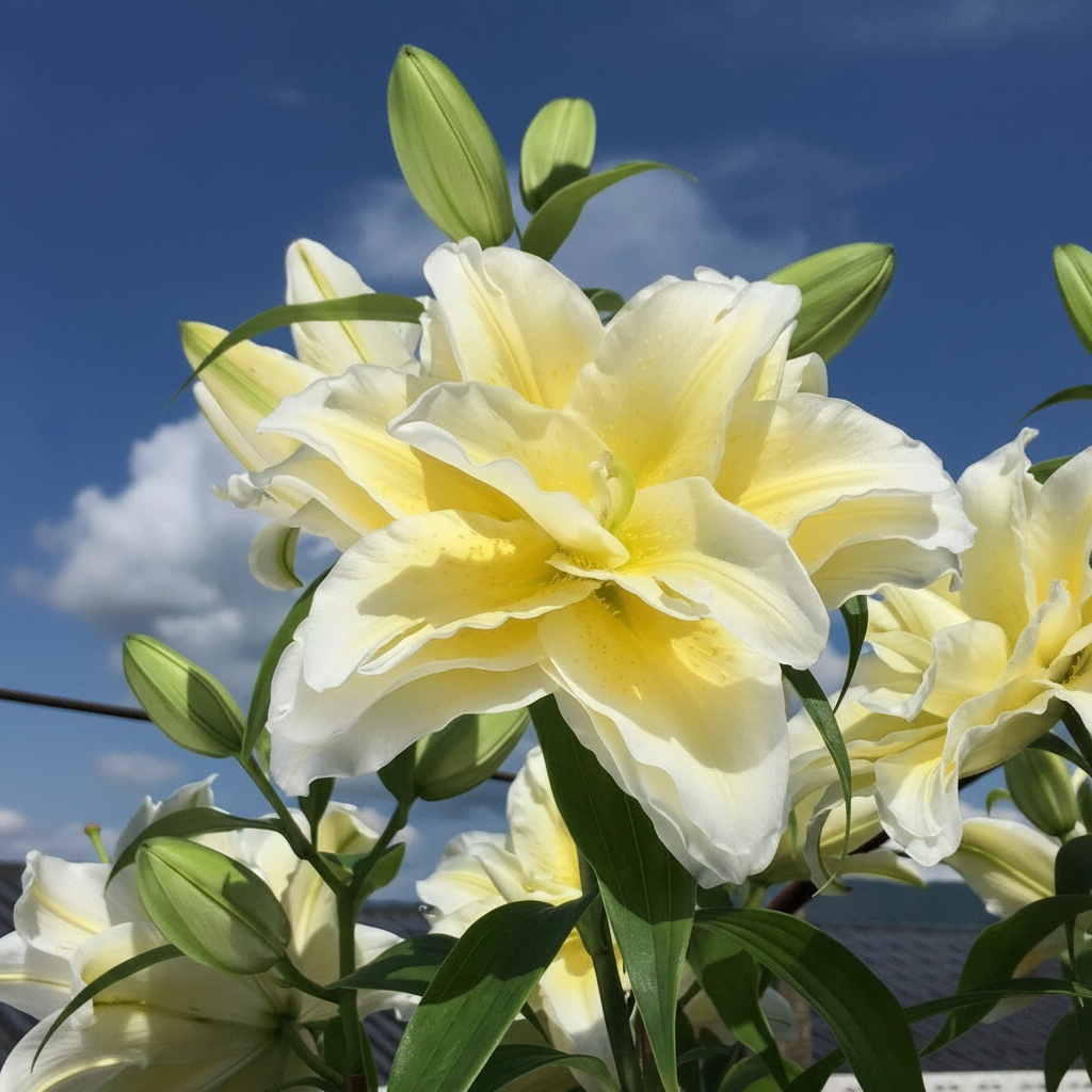 Round Blooming Lily Plants With Elegant Flowers for Garden Display