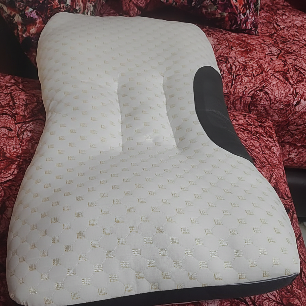 Quilted Ergonomic Support PillowRemovable Soft Pillow With Quilted Design For Sleeping - Image 3