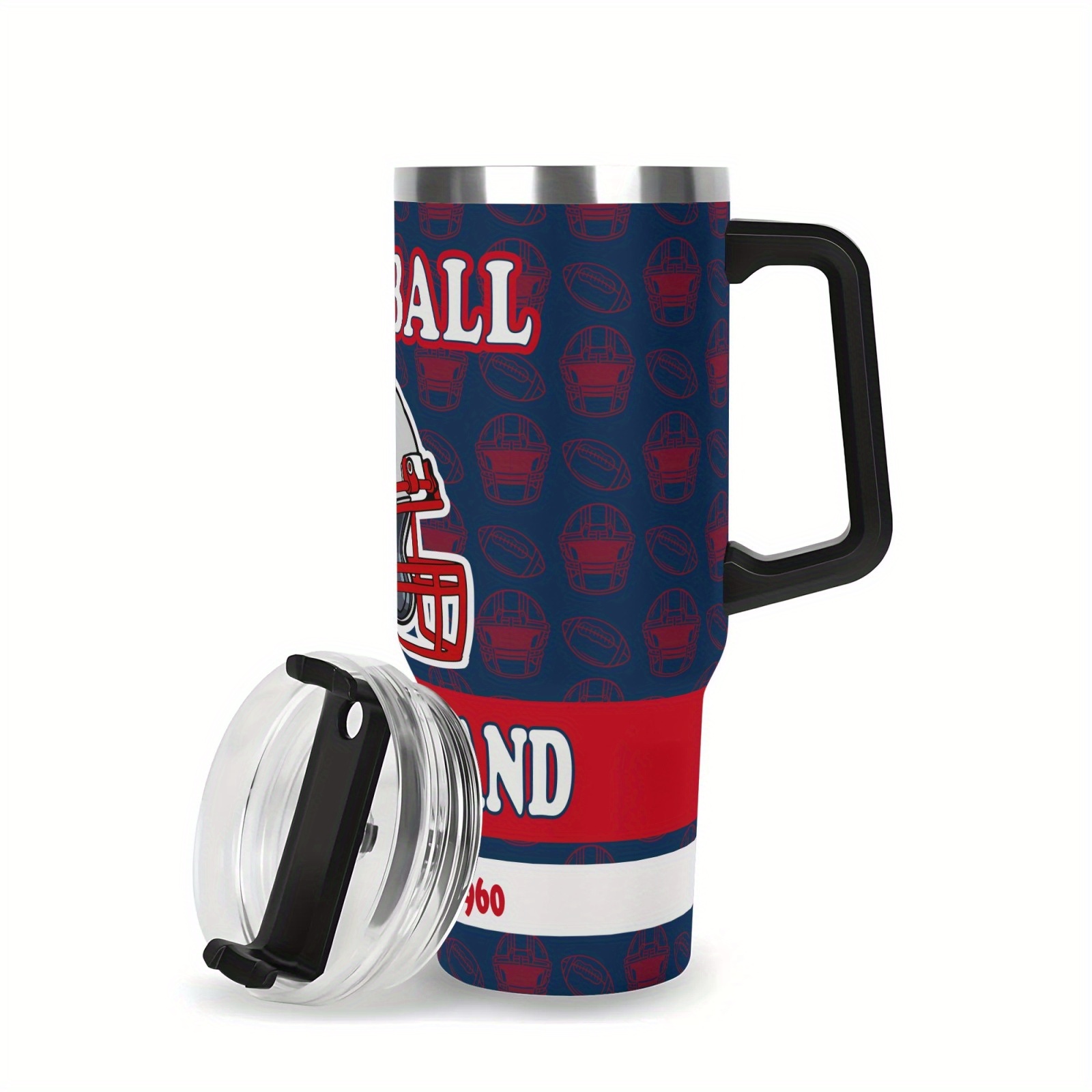 40oz New England Patriots Football Themed Stainless Steel Travel Tumbler