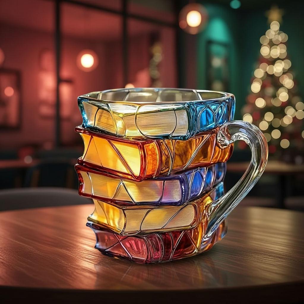 3D Pattern Book Mug For Holiday Christmas Gift And Family Gatherings