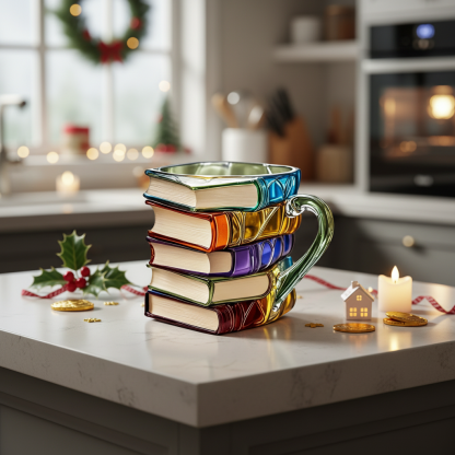 3D Pattern Book Mug For Holiday Christmas Gift And Family Gatherings