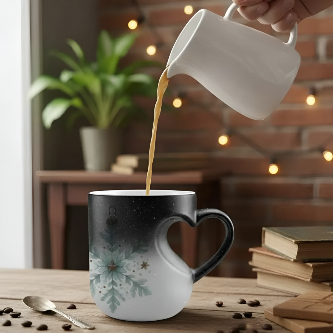 Color Changing Ceramic Winter Mug With Snowflake Design For BeveragesColor Changing Ceramic Winter Mug With Snowflake Design For Beverages - Image 4
