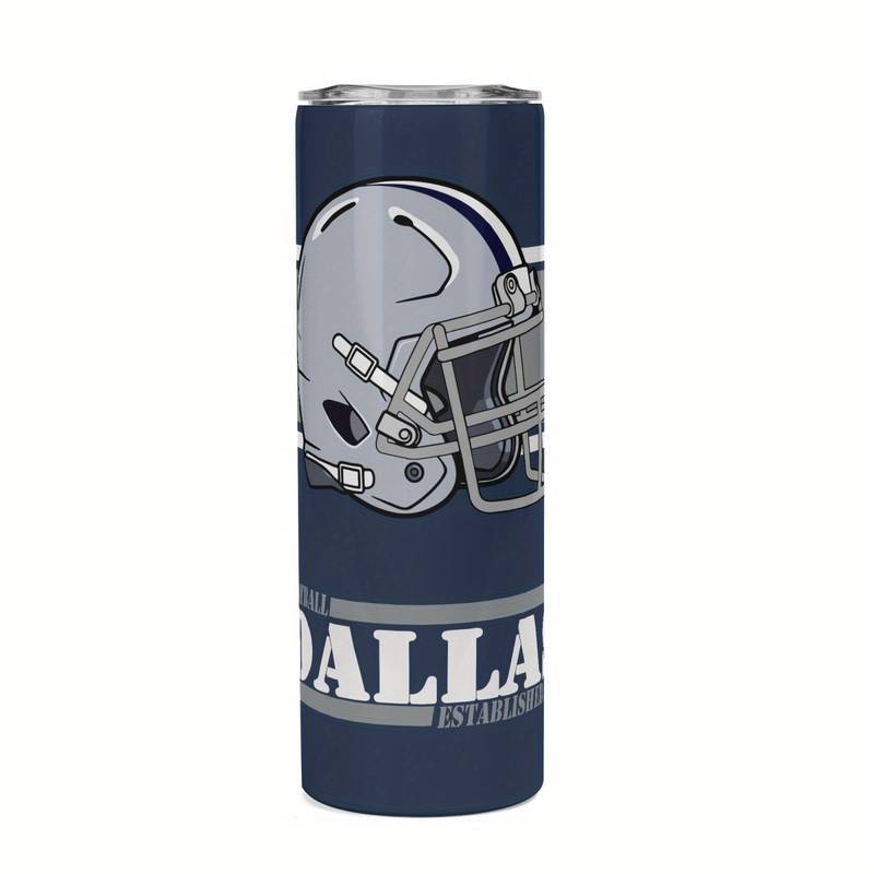 Dallas Football Fan 20oz Stainless Steel Tumbler with Handle & Straw