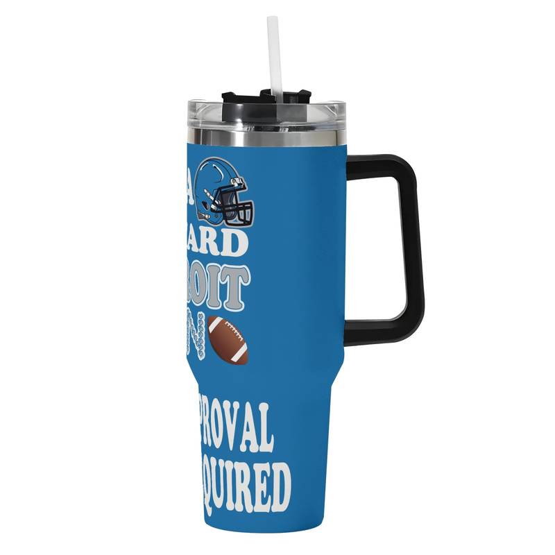 Detroit Lions Football Quote Printed Tumbler With HandleDetroit Lions Quote Football Printed Tumbler - Image 2