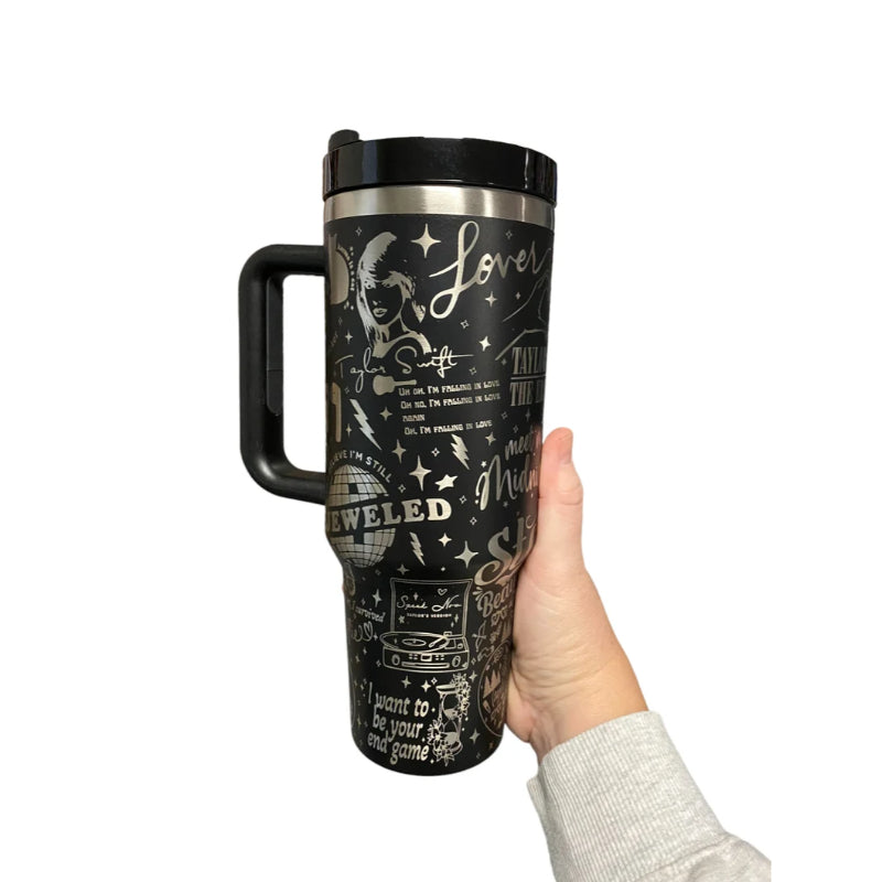 40oz Engraved Tumbler with Handle Celebrating Taylor Swift's Iconic Albums40oz Engraved Tumbler with Handle Celebrating Taylor Swift's Iconic Albums - Image 7