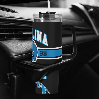 Football 40oz Insulated Travel Cup With Lid