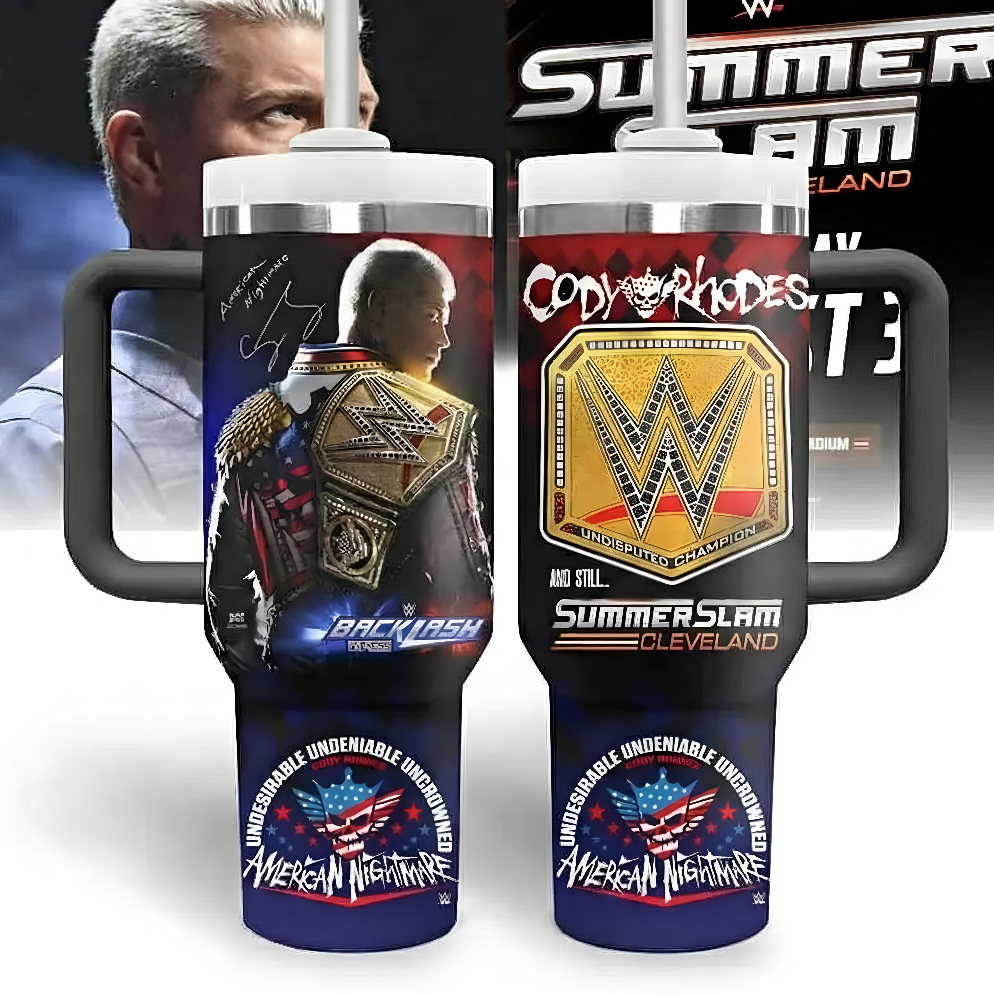 WWE Design Tumbler With HandleWWE Design Tumbler With Handle - Image 8