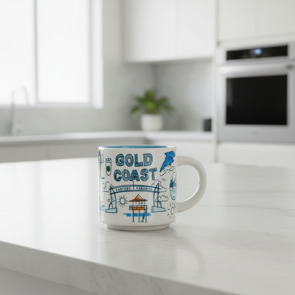 Gold Coast Ceramic Mug With Scenic Landmarks DesignGold Coast Ceramic Mug With Scenic Landmarks Design - Image 2