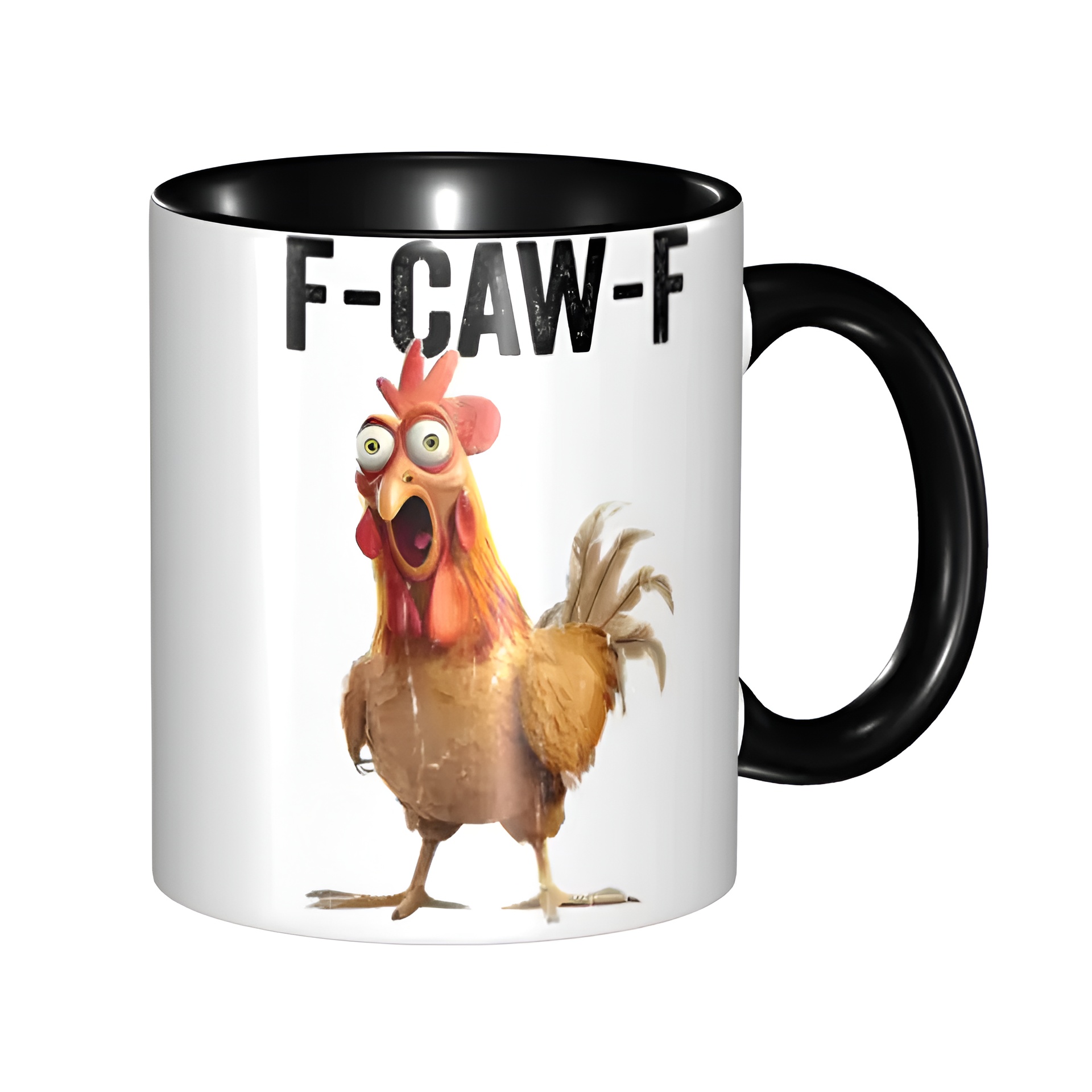 Graphic Chicken Themed Ceramic Coffee Mug
