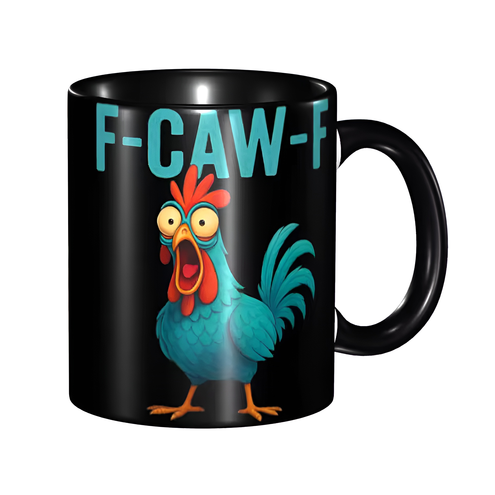 Graphic Chicken Themed Ceramic Coffee Mug