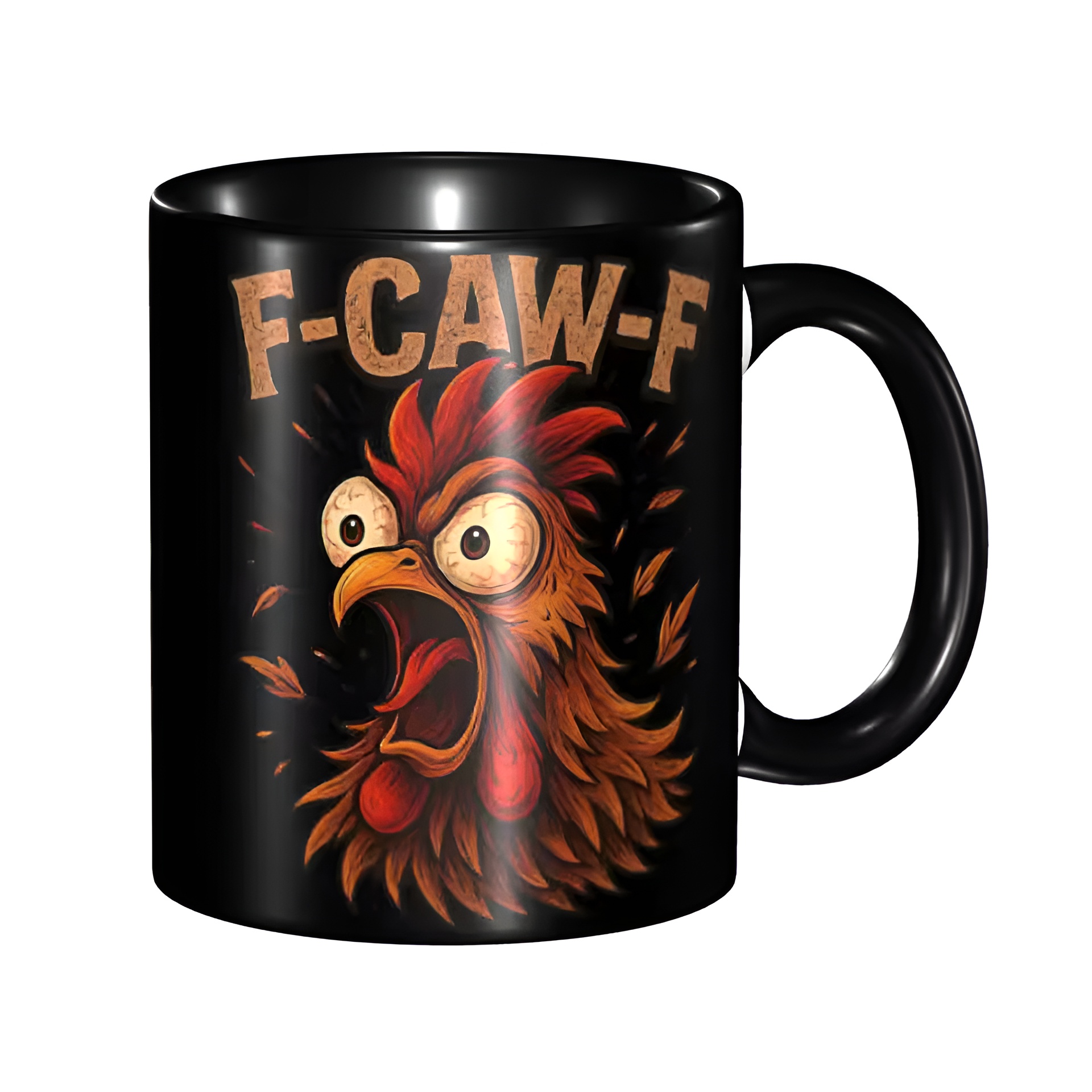Graphic Chicken Themed Ceramic Coffee Mug