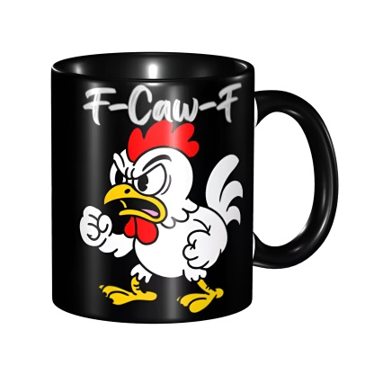 Graphic Chicken Themed Ceramic Coffee Mug