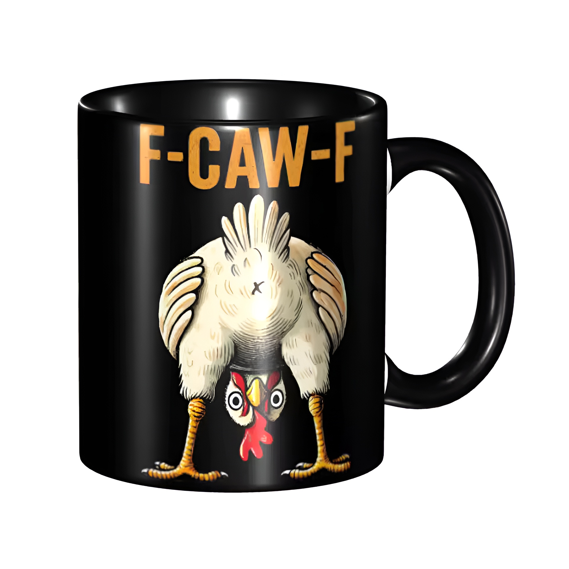 Graphic Chicken Themed Ceramic Coffee Mug