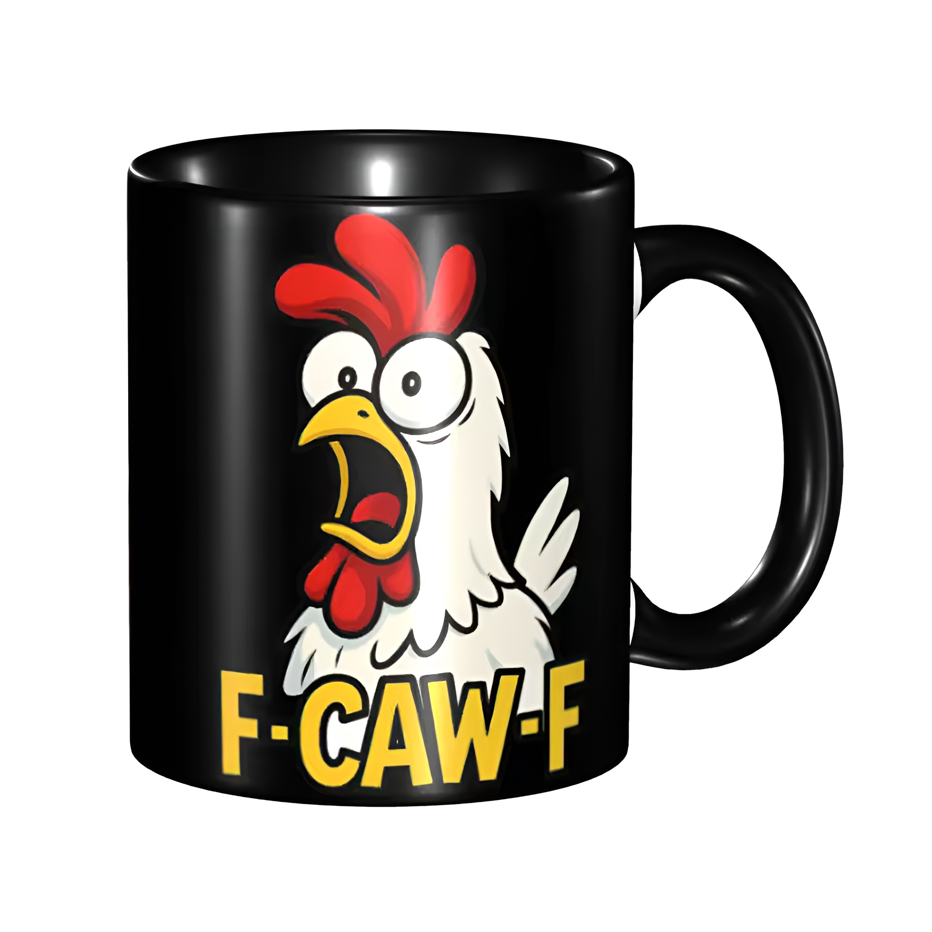 Graphic Chicken Themed Ceramic Coffee Mug
