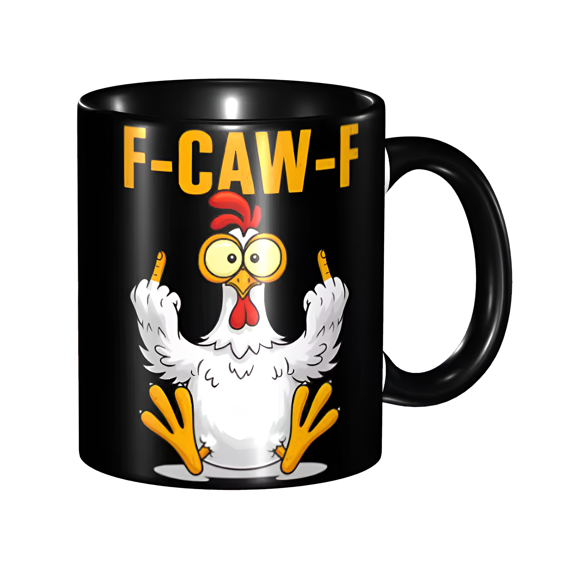 Graphic Chicken Themed Ceramic Coffee Mug