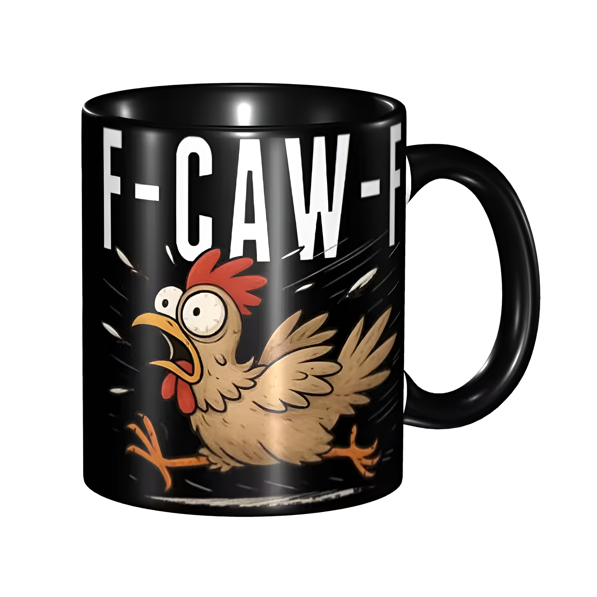 Graphic Chicken Themed Ceramic Coffee Mug