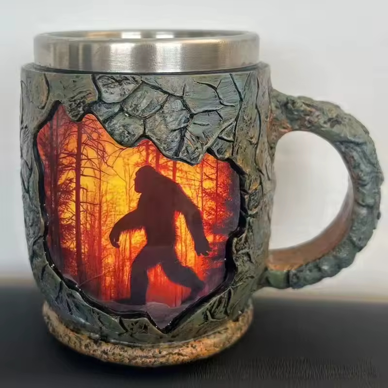 Halloween Gorilla Bigfoot Forest Fire MugHalloween Bigfoot Coffee Mug - Image 7