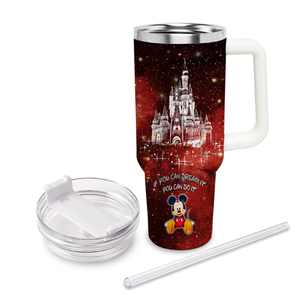 Mickey Mouse Castle Glitter Pattern TumblerMickey Mouse Castle Glitter Pattern Tumbler - Image 2
