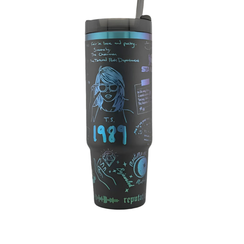 Midnight Themed 40 Oz Tumbler With HandleMidnight Themed 40 Oz Tumbler With Handle - Image 2
