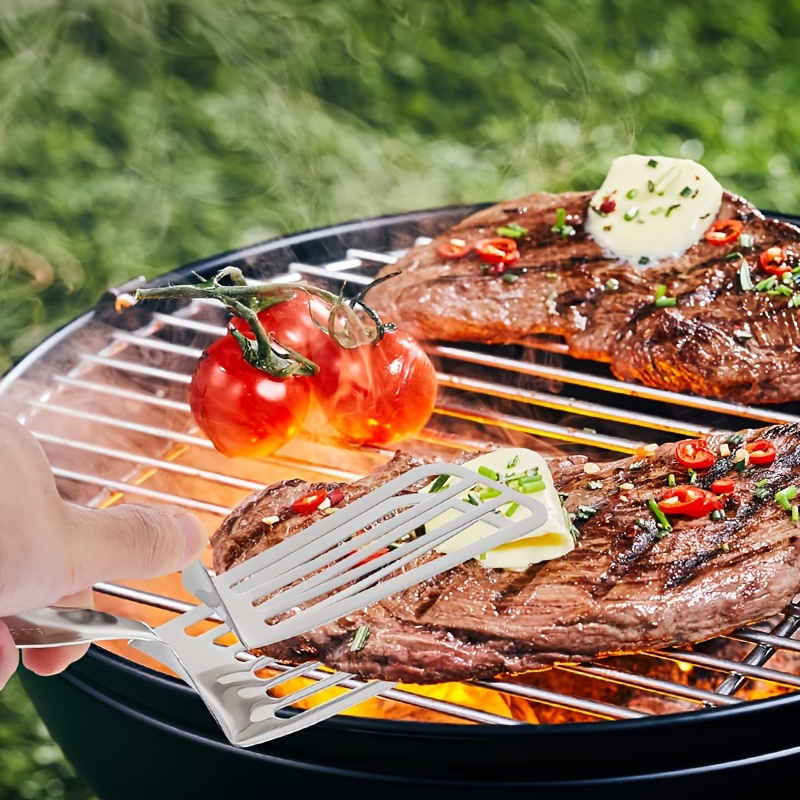 Pack Of 2 Multifunctional Stainless Steel Serving Tongs Stainless Steel Serving Tongs For Grill Cooking And Food Serving - Image 2