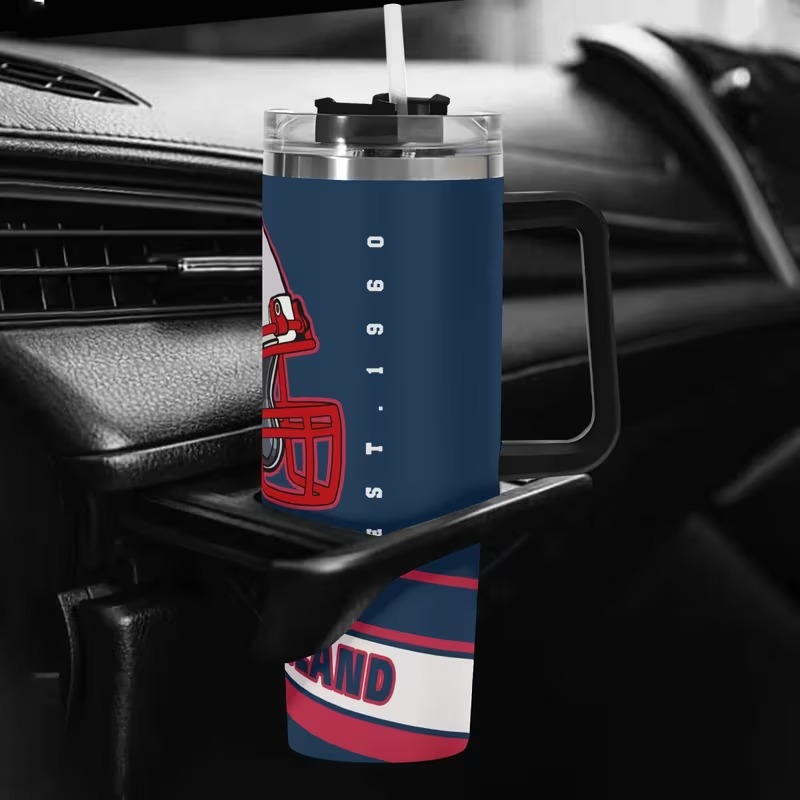 New England Football Insulated Travel MugNew England Patriots Football Themed Travel Tumbler - Image 5