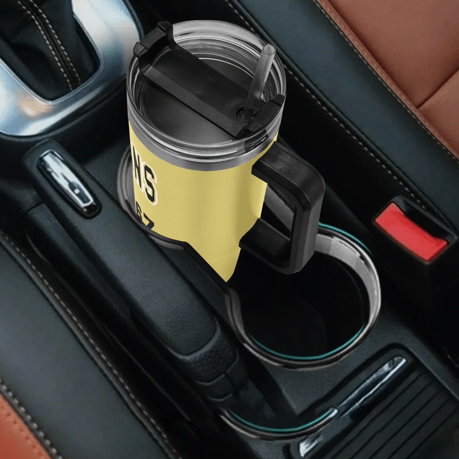 Orleans Football 40oz Stainless Steel Tumbler with Flip Lid & Straws40oz New Orleans Saints Football Themed Travel Tumbler - Image 5