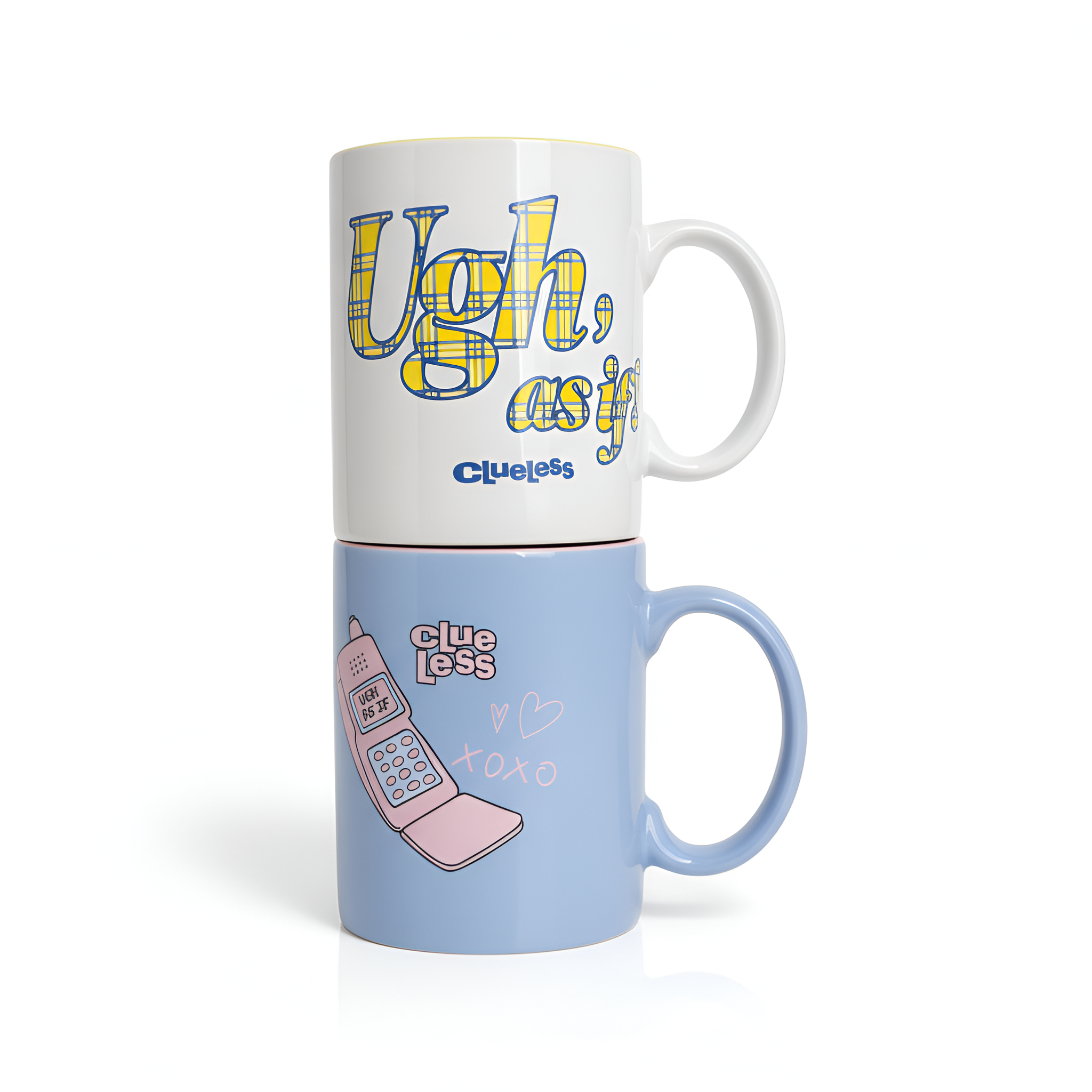 Pack Of Two Ceramic Coffee Mug With Text Print