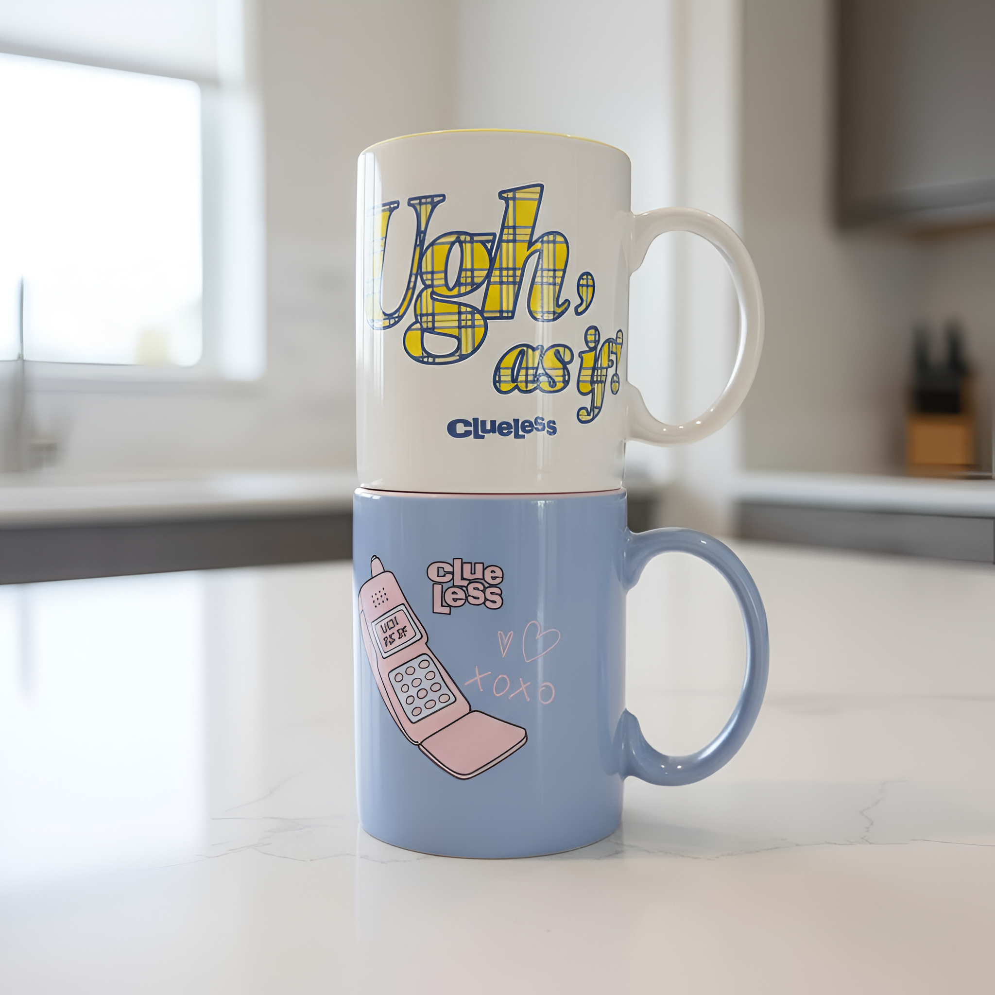 Pack Of Two Ceramic Coffee Mug With Text Print