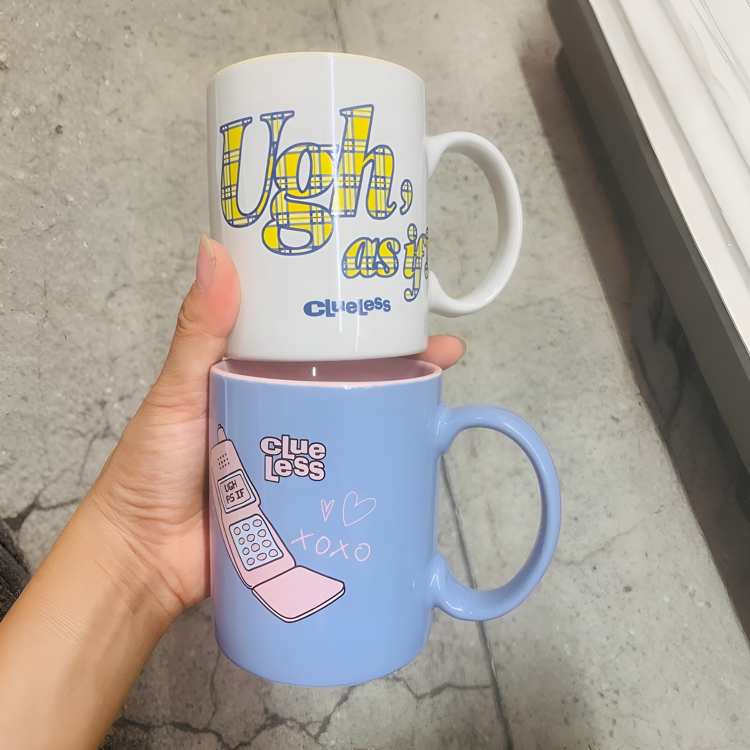 Pack Of Two Ceramic Coffee Mug With Text Print