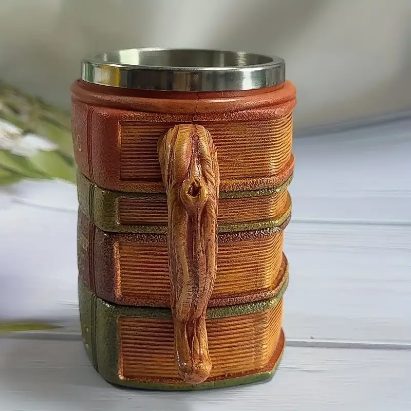 Retro Stacked Books Coffee MugThe Hobbit And Lord of the Rings Inspired Book Mug For Collectors - Image 5