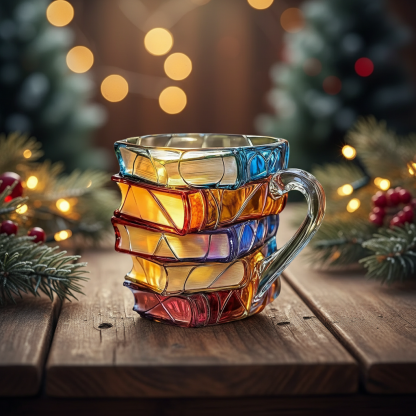 3D Pattern Book Mug For Holiday Christmas Gift And Family Gatherings