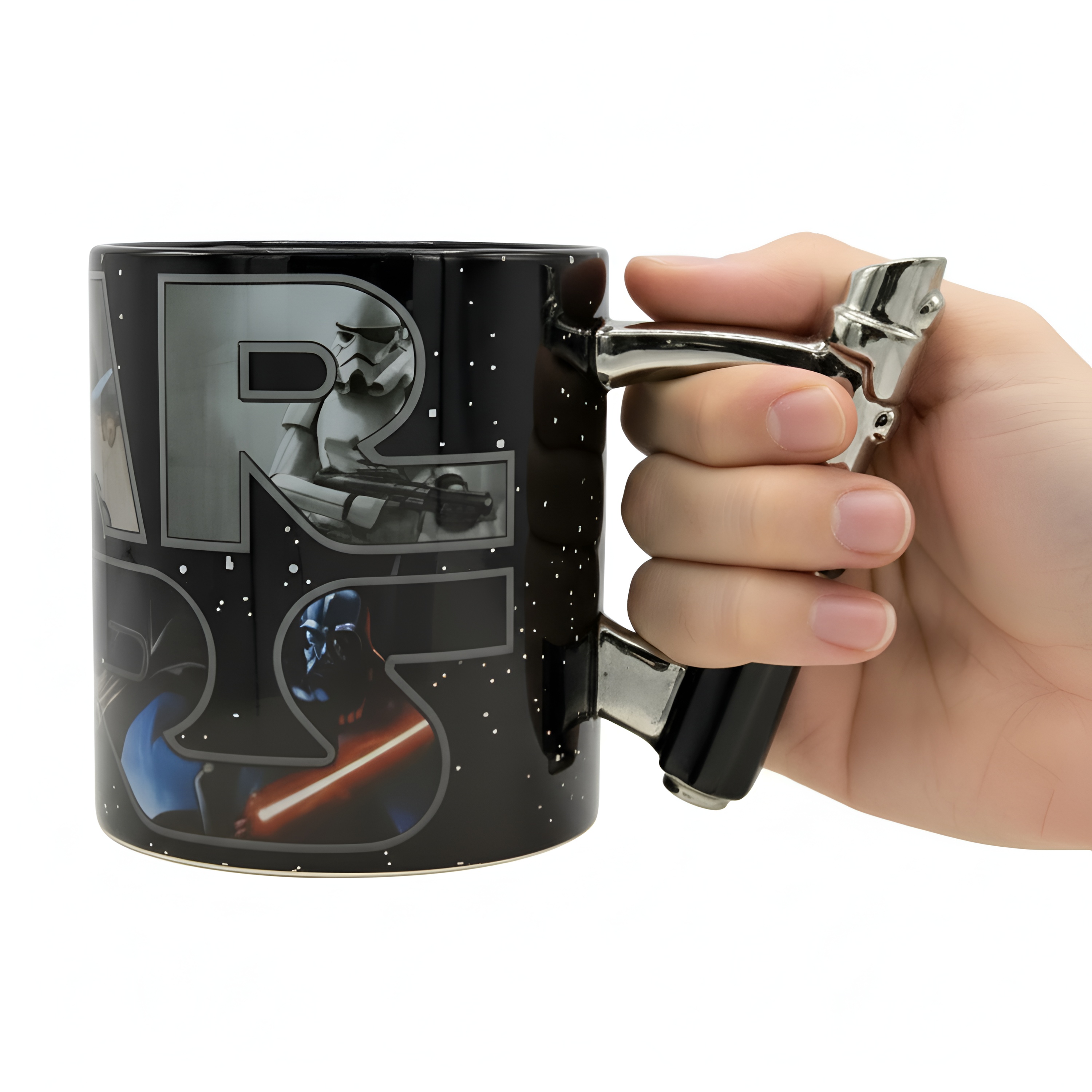 Sculpted Lightsaber Style Ceramic Coffee MugSilver Buffalo Star Wars Lightsaber Sculpted Handle Ceramic Mug - Image 2