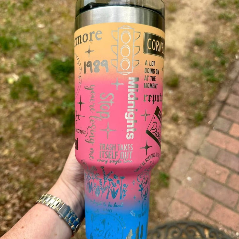 Taylor Swift 40 Oz Tumbler With HandleTaylor Swift 40 Oz Tumbler With Handle - Image 2