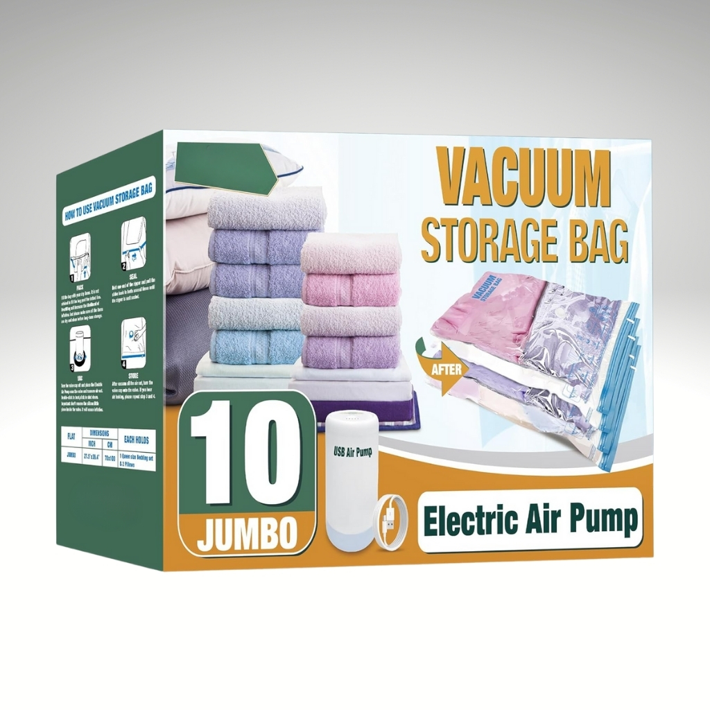 Travel Vacuum Bags With Electric Pump For Luggage And SuitcaseTravel Vacuum Bags With Electric Pump For Luggage And Suitcase - Image 5