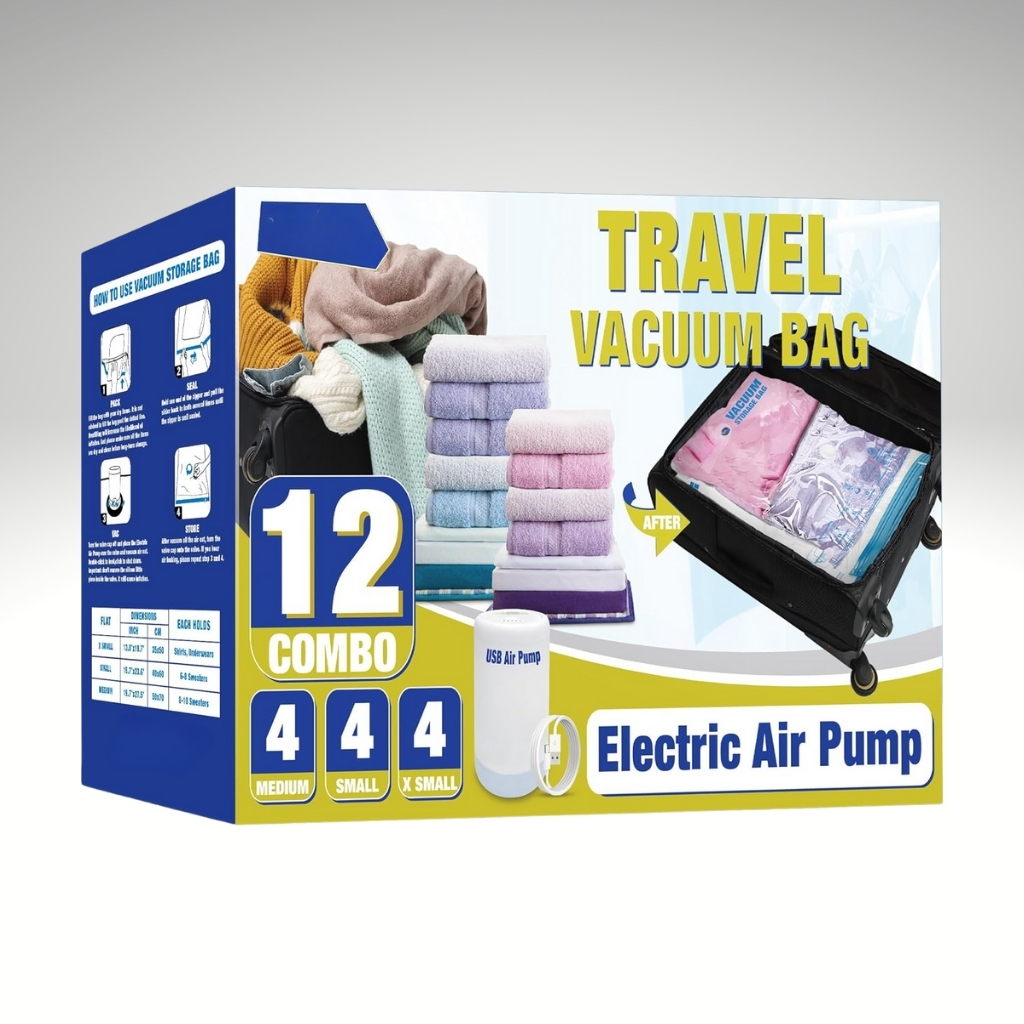 Travel Vacuum Bags With Electric Pump For Luggage And SuitcaseTravel Vacuum Bags With Electric Pump For Luggage And Suitcase - Image 6