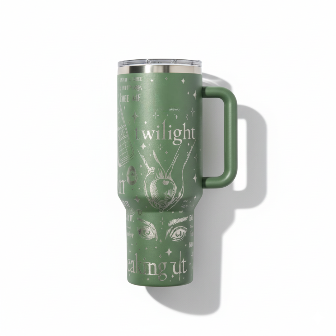 Twilight Saga Themed Insulated TumblerEngraved Stainless Steel Travel Mug With Handle - Image 3