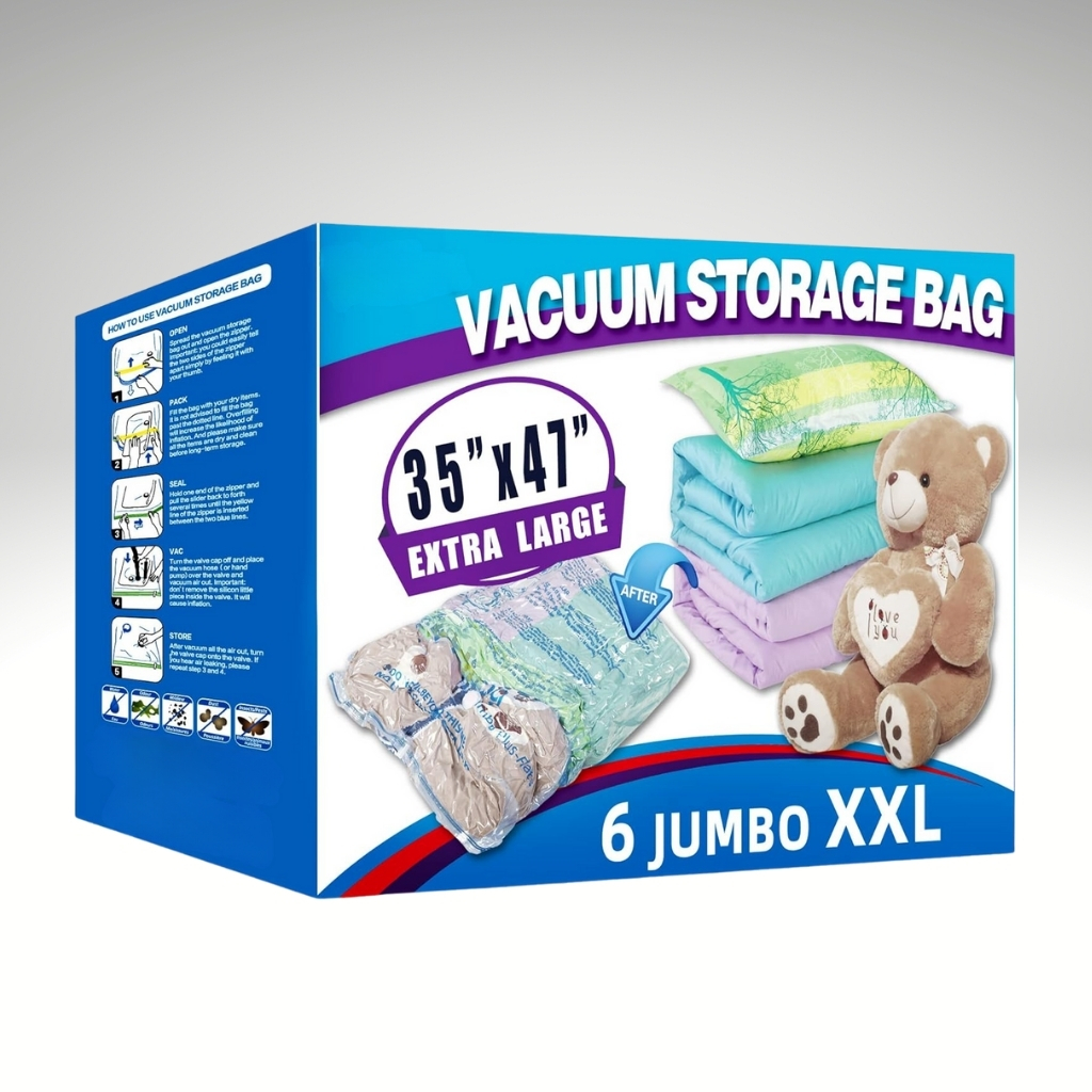 Vacuum Sealer Bags For Clothes With Travel Hand Pump