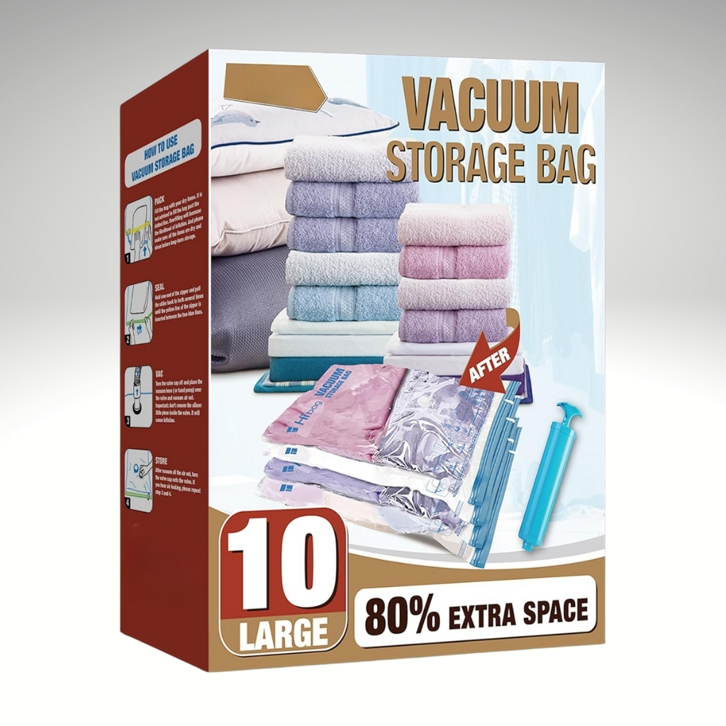 Vacuum Sealer Bags For Clothes With Travel Hand PumpVacuum Sealer Bags For Clothes With Travel - Image 3