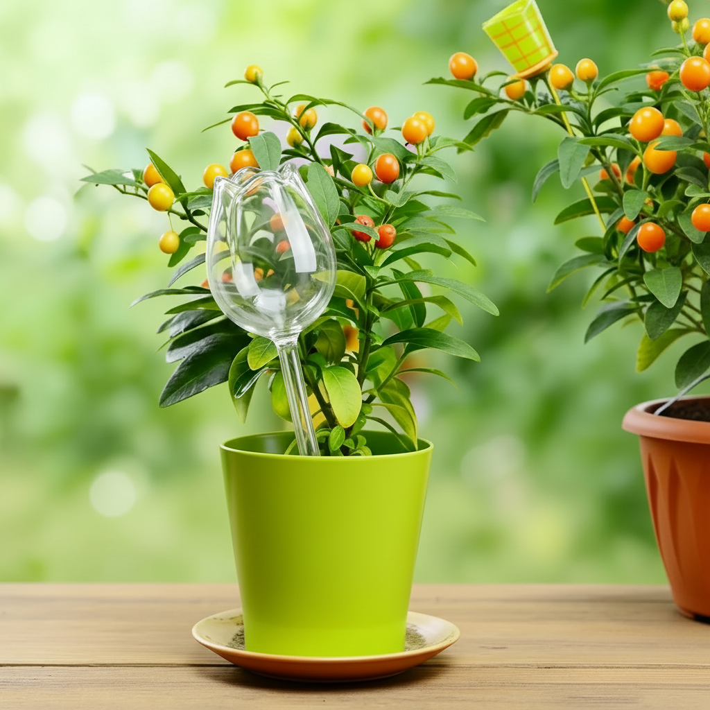Tulip Shaped Self Watering Globes With Narrow Mouth Design For Indoor Outdoor Potted Plants