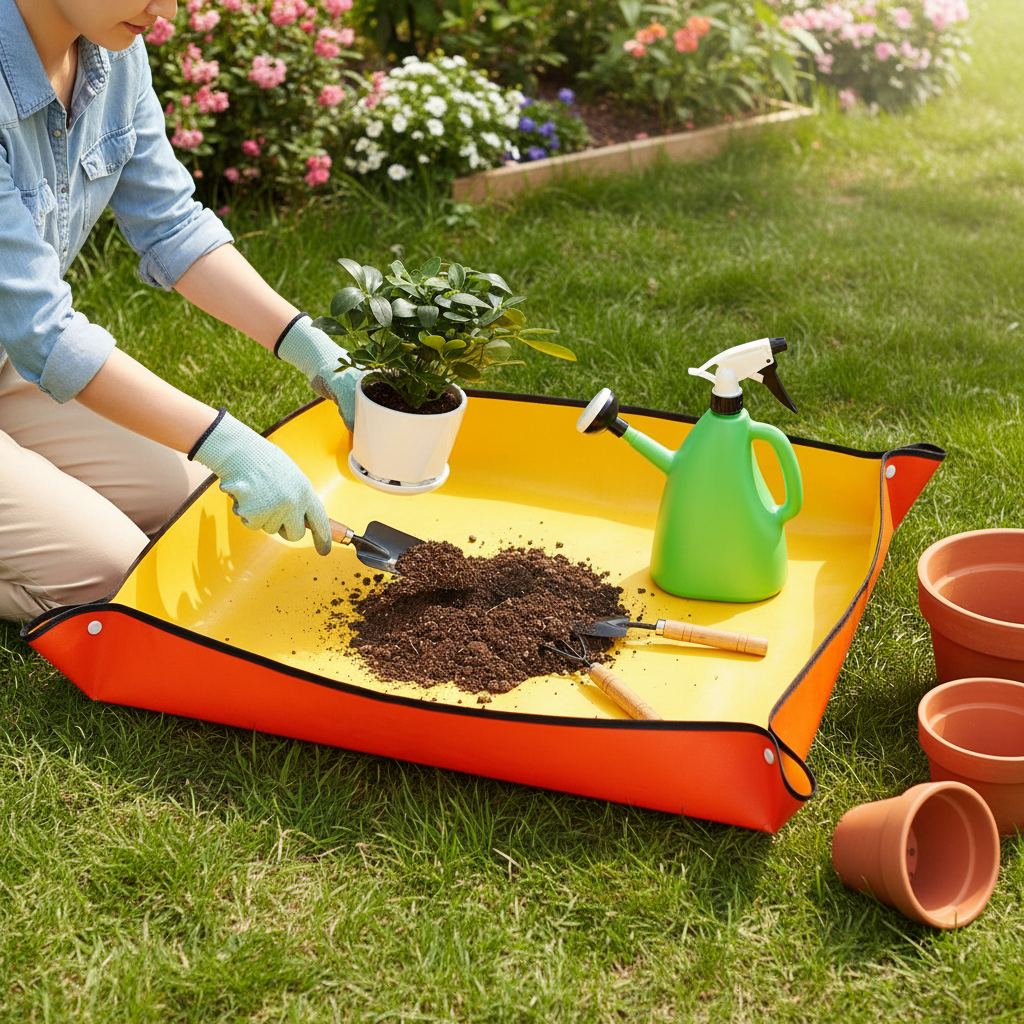 Foldable Waterproof Thickened Pe Plant Repotting Mat For Indoor Succulent Care