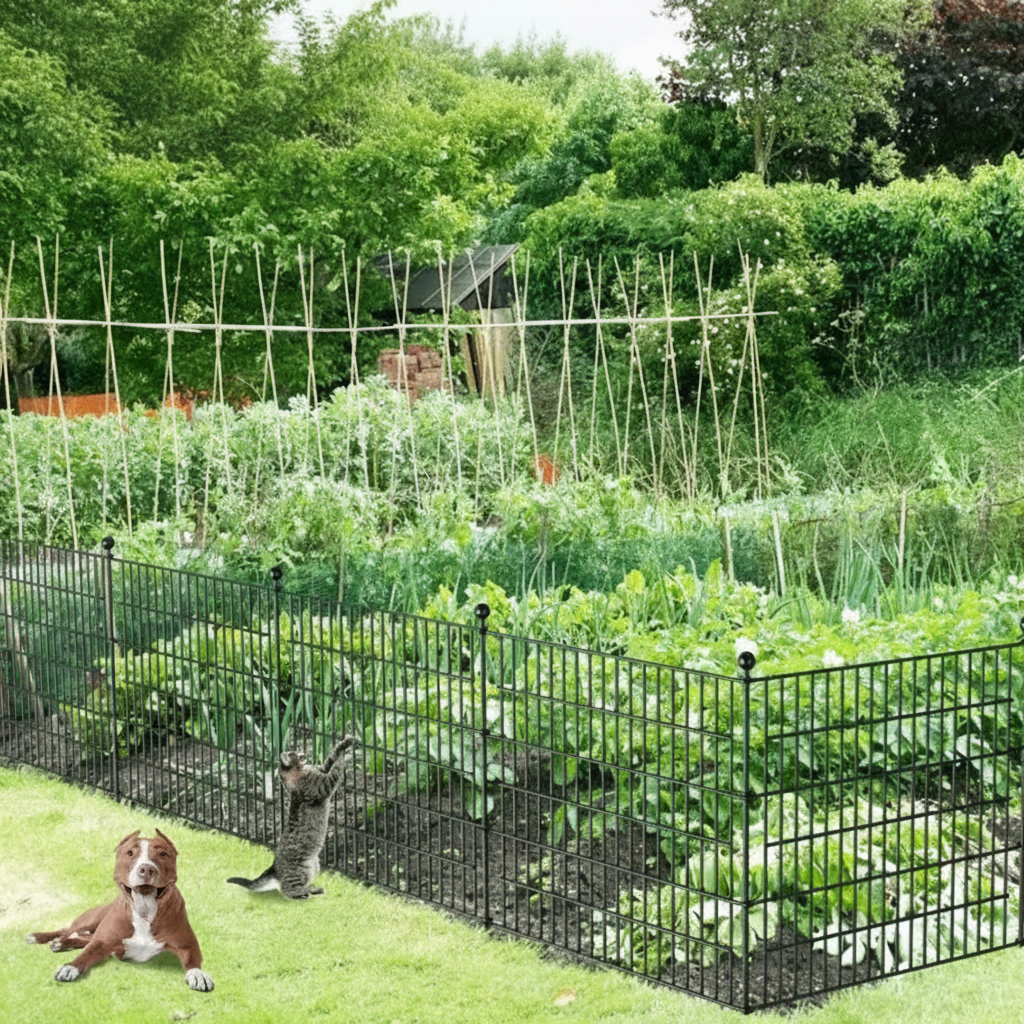 10 Panels No Dig Decorative Outdoor Garden Fence For Yard