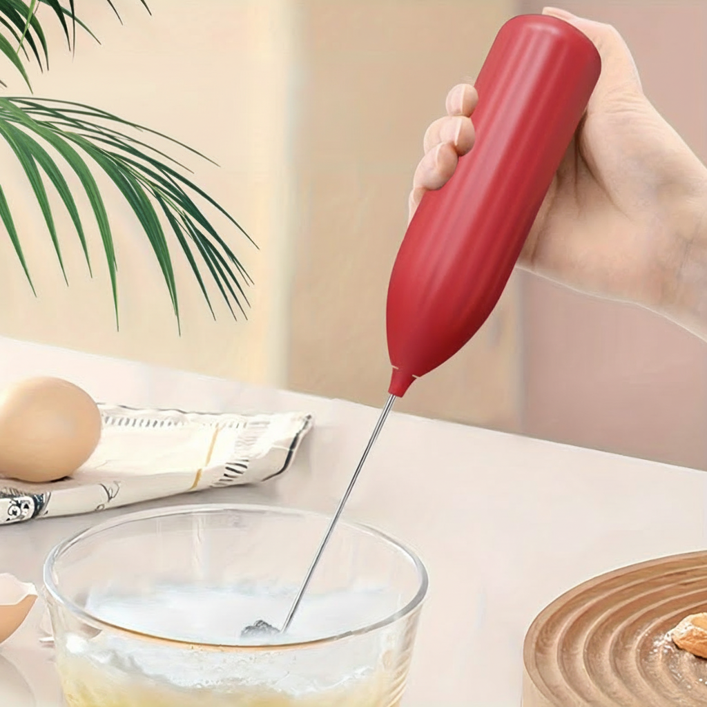 Electric Milk Frother, Milk Foam Maker, Requires Batteries (Not Included) Stainless Steel Beverage Mixer, Portable Electric Whisk for Coffee, Latte, Cappuccino, Chocolate, Matcha Foam Creator, Mini Coffee Blender, Handheld Mixer
