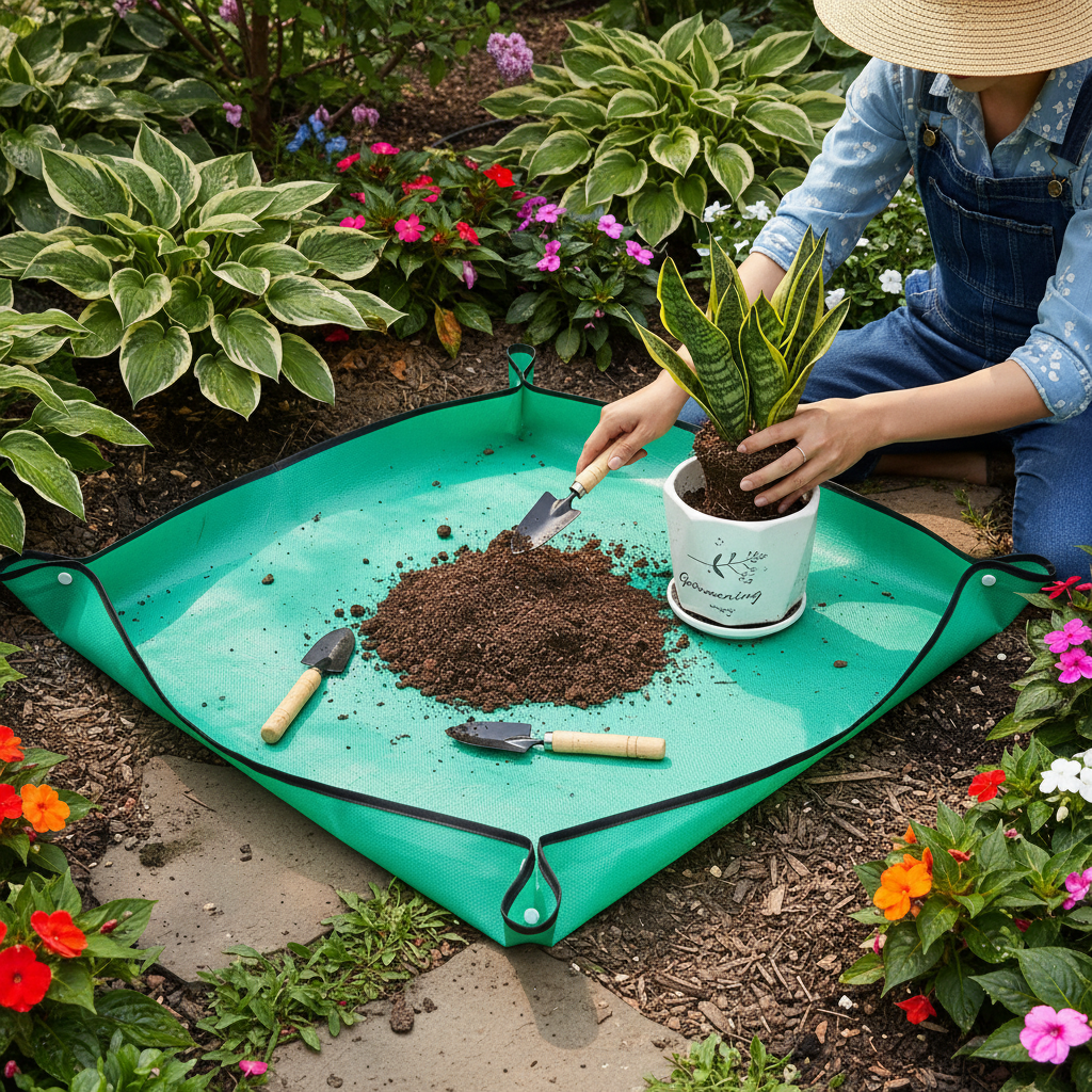 Foldable Waterproof Thickened Pe Plant Repotting Mat For Indoor Succulent Care