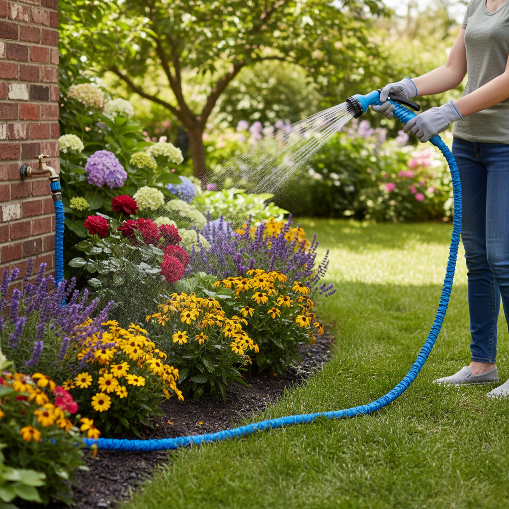 Adjustable Expandable Garden Hose With Spray Gun
