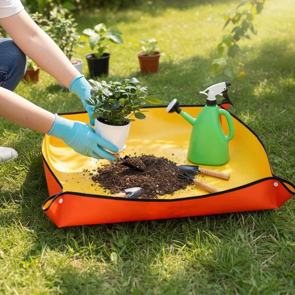 Foldable Waterproof Thickened Pe Plant Repotting Mat For Indoor Succulent Care